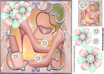 Pretty Peach Shoes with Pretty Posies and Accessories