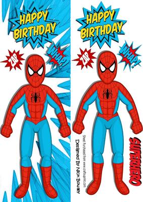 Super Hero, Spiderman, Zap, Whap (turq) Tall Dl