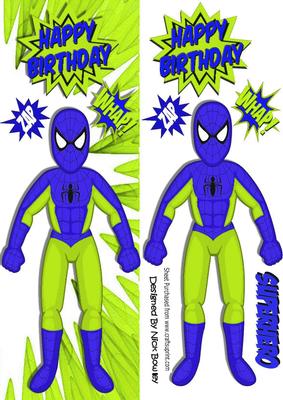 Super Hero, Spiderman Whap (blue/green) Tall Dl