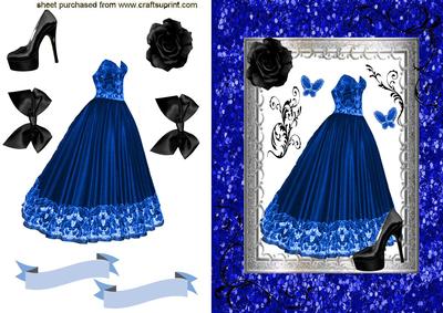 Beautiful Blue Evening Gown Ladies Accessories