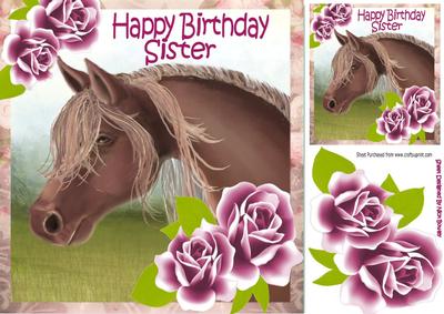Beautiful Hand Painted Horse with Roses for Sister 8x8