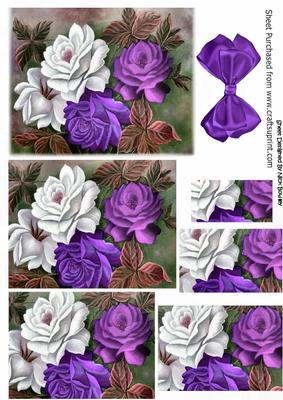 Pretty Lilac & White, Vintage Roses Pyramids