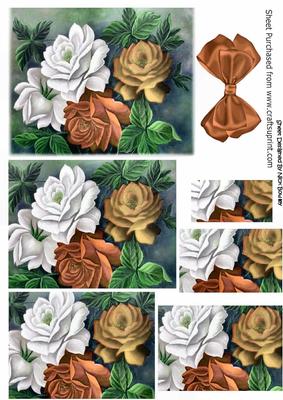Pretty Peach & White, Vintage Roses Pyramids