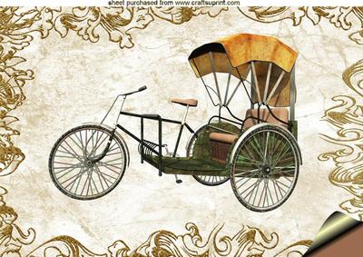 Vintage Carriage Bike A4 Topper