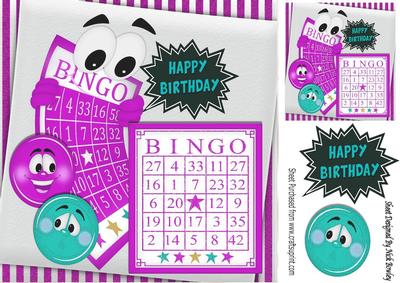 Pink Toony Bingo Board 8x8