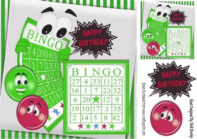 Green Toony Bingo Board 8x8