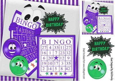 Purple Toony Bingo Board 8x8
