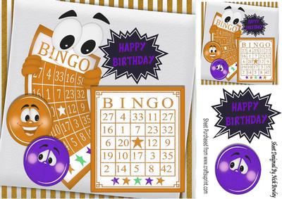 Gold Toony Bingo Board 8x8