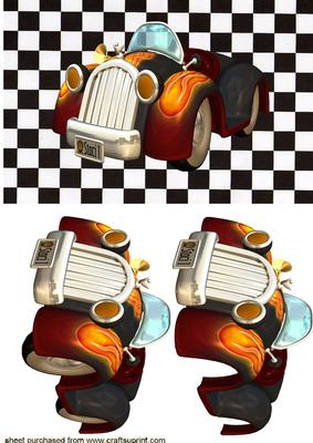 Car Toon on Black/white Background
