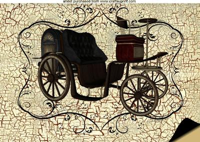Vintage Old Car on Crackleglaze Effect Background A4 Topper