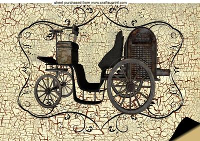 Old Vintage Car on Crackleglaze Effect Background A4 Topper