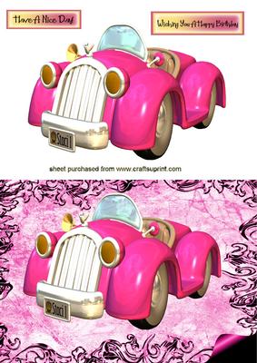 Lovely Pink Car in Frame