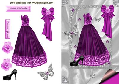 Elegant Ladies Dress in Cerise