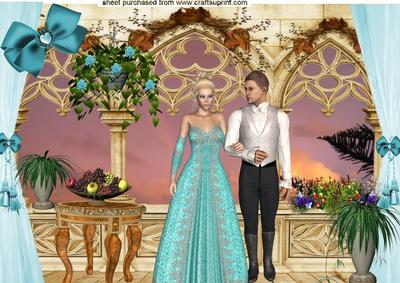 Pretty Lady in Gown with a Gentlman A4 Topper