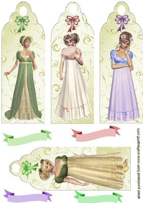 Elegant Ladies in Gowns Bookmarks/toppers