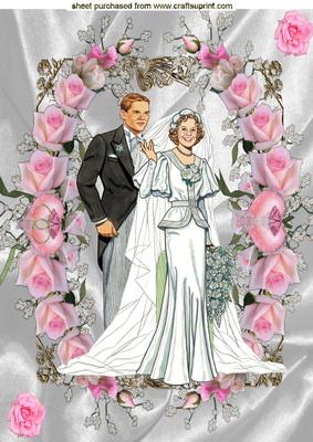Beautiful Wedding Couple A4 Topper