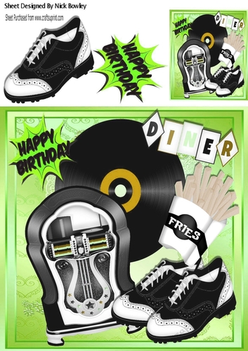 Rock n Roll in the green diner with juke box