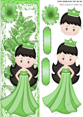 Pretty princess green fern with flowers tall DL