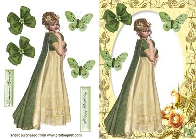 Elegant Lady in Gown and Cloak