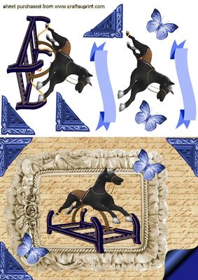 Lovely Rocking Horse (for a Boy) in Frame