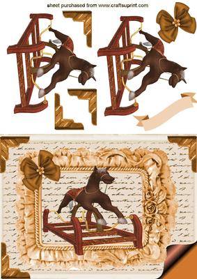 Lovely Rocking Horse in Frill Frame