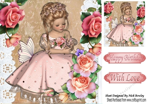 pretty in pink with roses and lace 8x8