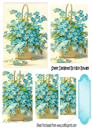 blue forget-me-nots in a basket pyramids