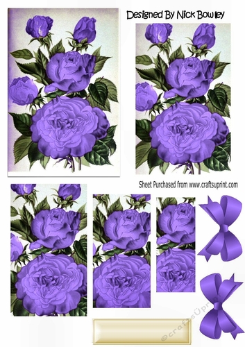 Pretty purple roses with bow pyramids