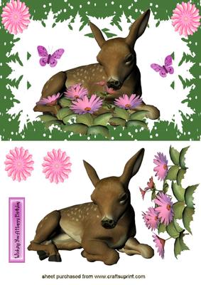 Adorable Little Bambi, Among the Flowers and Butterflies
