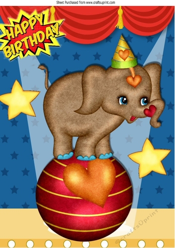 Cute ele balancing on a ball in the circus A4