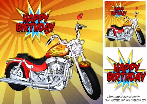 Red Customized motor bike in the sunset 8x8