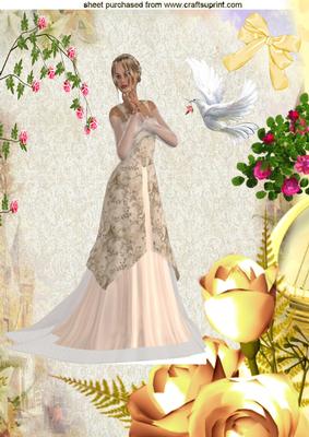 Beautiful Lady with Dove A4 Topper