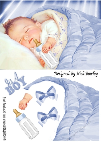 Sweet baby Boy sleeping, with his bottle