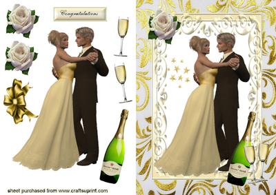 Lovely Dancing Couple in Ornate Frame