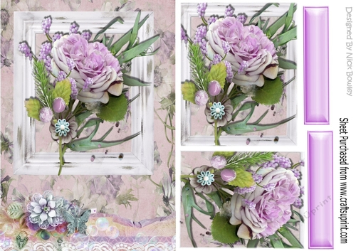 Pretty lilac flowers & roses pyramids
