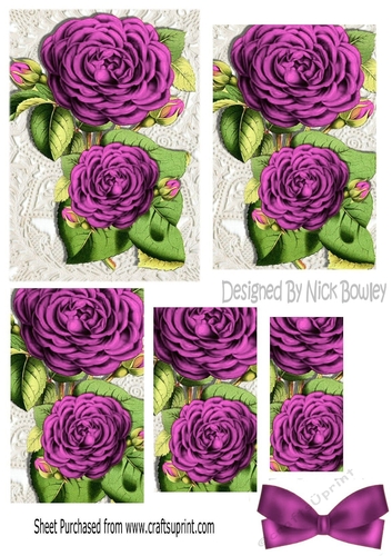 Pretty pink roses on vintage lace pyramids