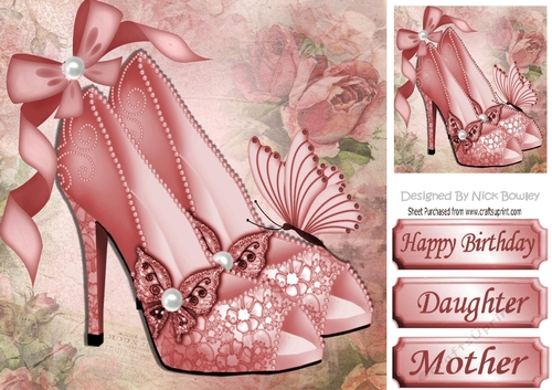 Pretty pink sparkle shoes with bow and butterflies