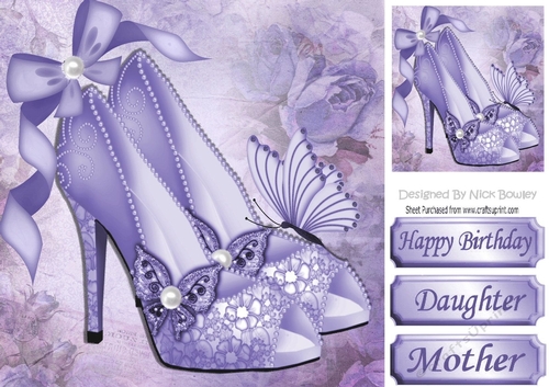 Pretty purple sparkle shoes with bow and butterflies