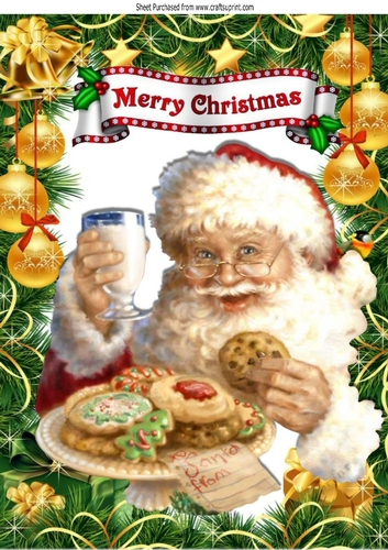 Lovely santa with his milk and cookies Ho! Ho! Ho! A4