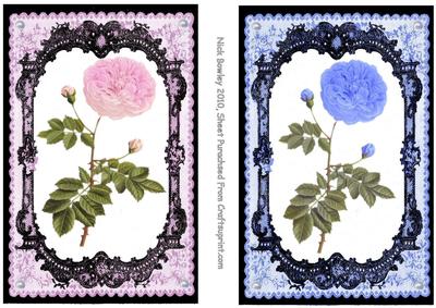 Two Pretty Flower Toppers in Pink and Blue