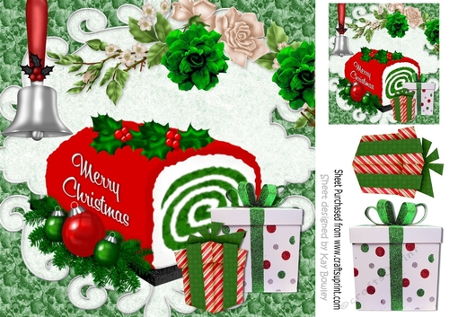 Festive time! christmas cake and presents 8x8