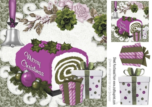 Festive time! christmas cake and presents in pink  8x8