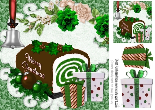 Festive time! christmas cake and presents in chocolate  8x8
