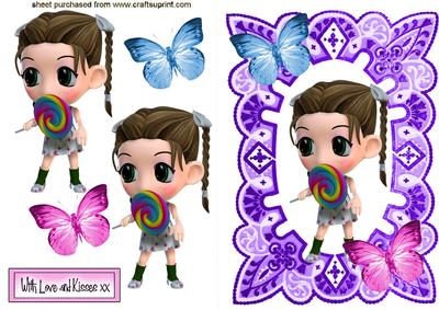 As Cute as a Button! with Rainbow Butterflies