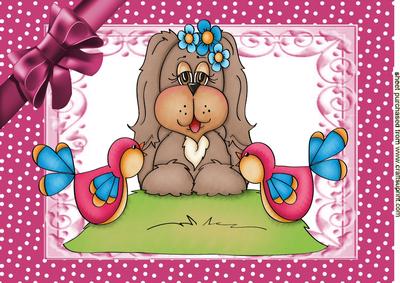 Cute Little Puppy with Little Birds A4 Topper
