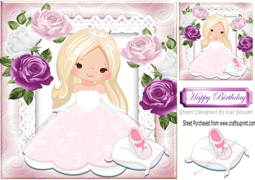 Pretty little princess with her shoe, and roses 8x8