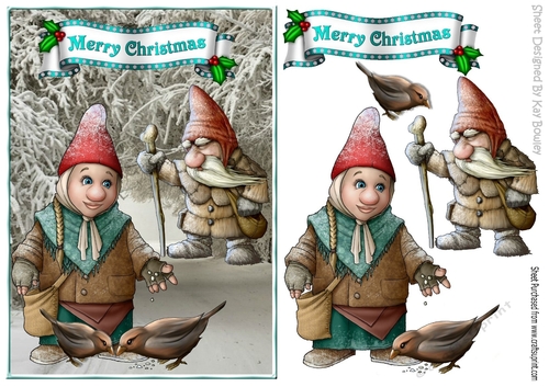 The bird feeder gnome in the snow!
