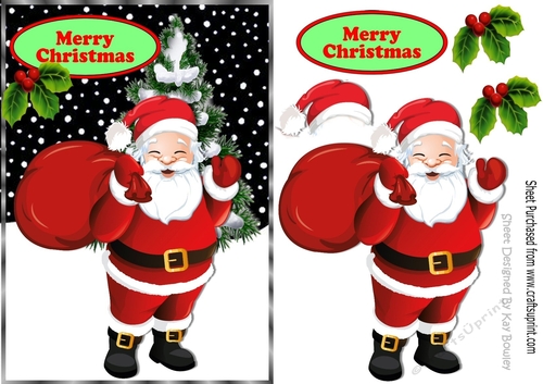 Lovely Jolly Santa with his sack of presents