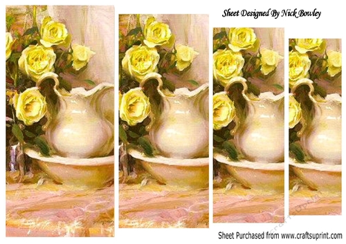 pretty vintage yellow roses in china jug pyramids