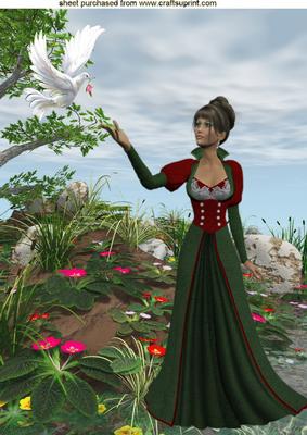 Beautiful Vintage Lady in the Garden A4 Topper